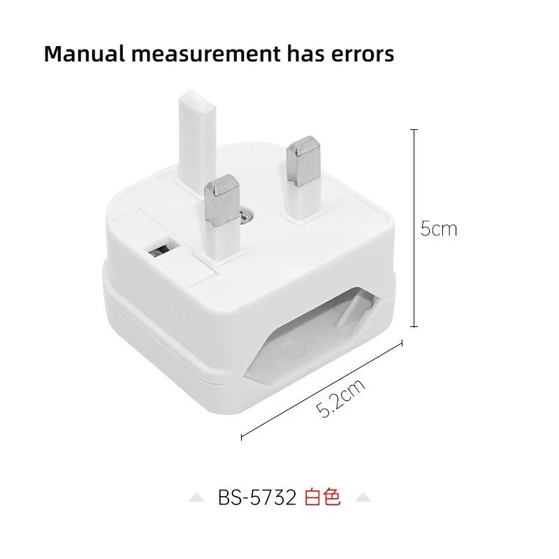 EU 2-Pin to UK 3-Pin Travel Plug Adapter | Power Converter Travel Plug Adapter Axl white-1pcs