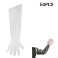 50PCS Disposable Long Arm Vet Gloves – 90cm PE Farm Gloves Veterinary Gloves Axl Transparent