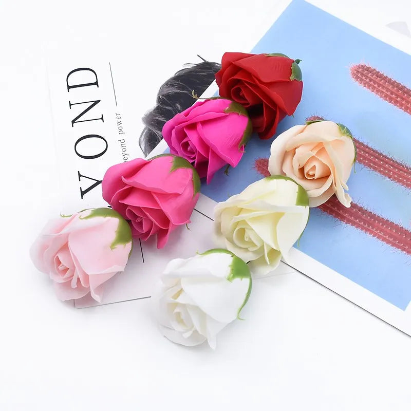 Artificial Soap Rose Flowers 50/100 Pcs – Wedding & Home Decor Artificial Flower Heads Axl