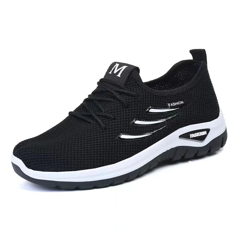 Women's Mesh Platform Sneakers – Breathable Lace-Up Plus Size Platform Sneakers Axl black 36