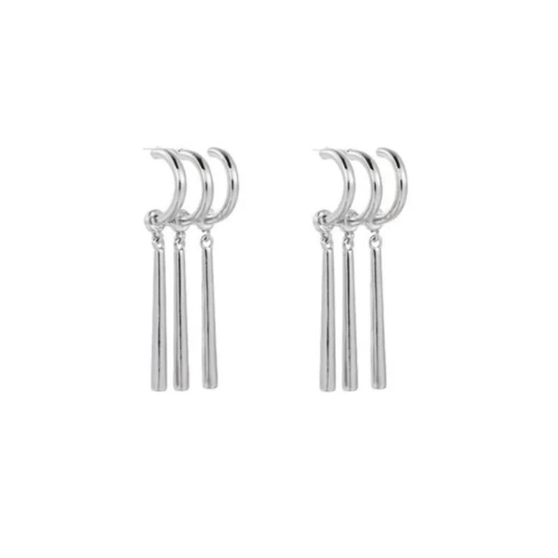 Zoro Anime Cosplay Earrings – Fake Triple Dangle Set Anime Cosplay Earrings Axl silvery