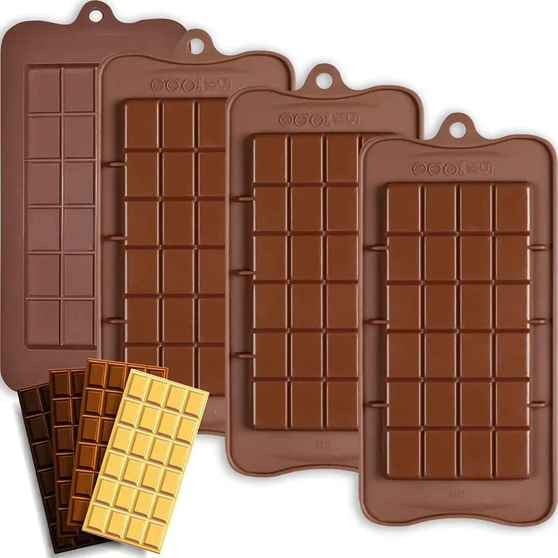 Silicone Chocolate Bar Mold – BPA Free Non-Stick Easy Release Silicone Baking Mold Axl 4pcs random color