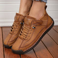 ZULIWAGN Women's Retro Ankle Boots – British Lace-Up Loafers Women's Ankle Boots Axl Brown 36
