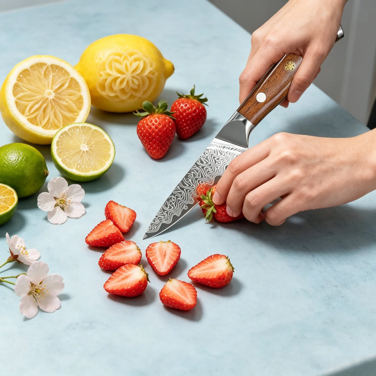 67-Layer Damascus Steel Paring Knife – Sharp Kitchen Chef Knife Damascus Paring Knife Axl