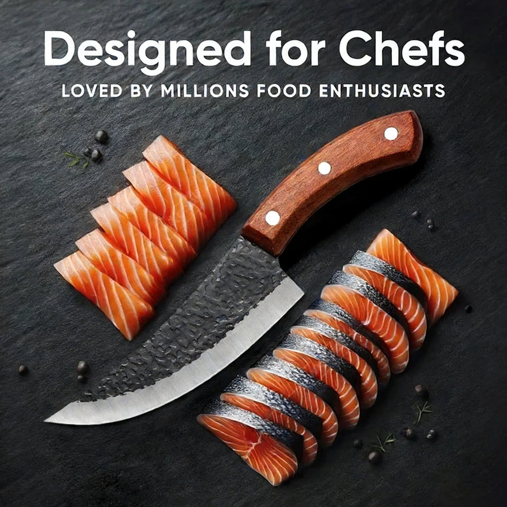 Handmade Forged Chef Knife Set – Butcher, Boning & Cleaver Kitchen Knife Set Axl
