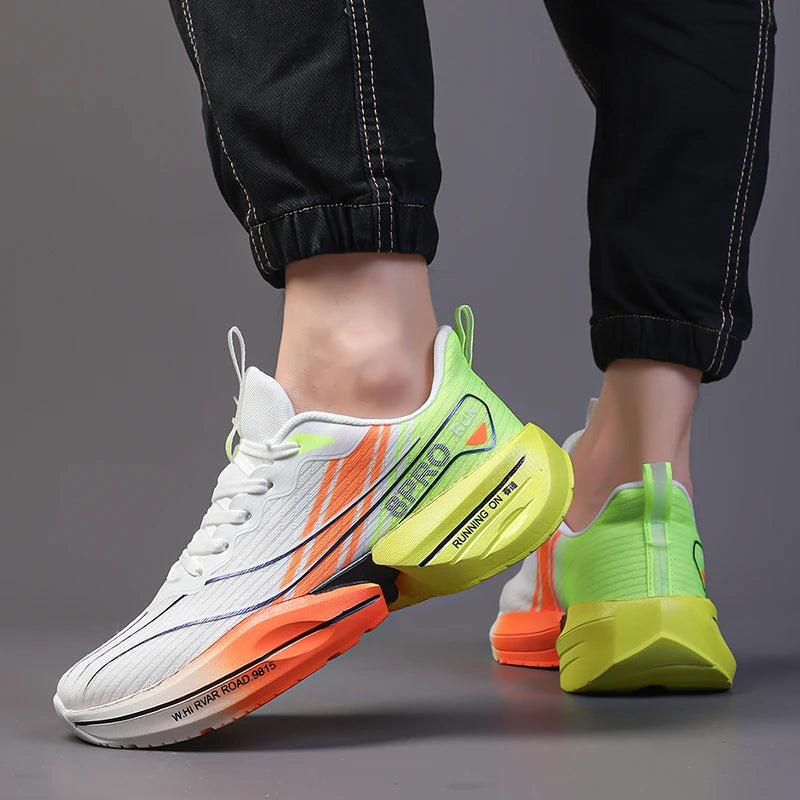 ZULIWAGN Men's Lightweight Running Sneakers | Gym & Jogging Running Sneakers Axl White Orange 46
