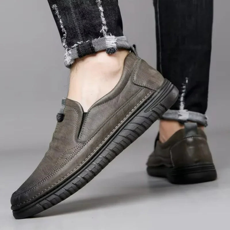Men's Slip-On Leather Loafers – Lightweight Driving Shoes Men's Loafers Axl