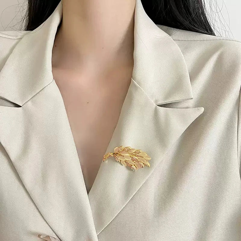 Wheat Ear Corsage Brooch – Single Pin Lapel Badge Accessory Lapel Pin Brooch Axl
