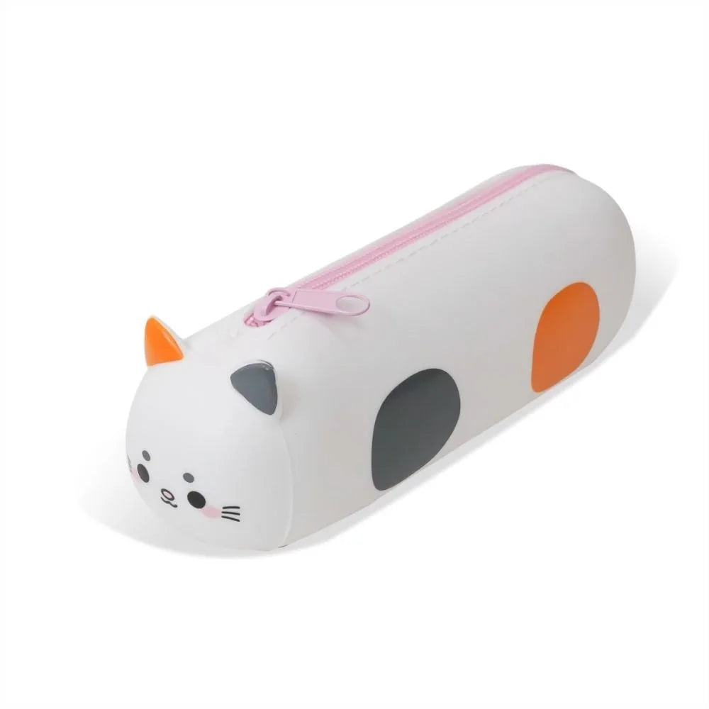 Large Capacity Silicone Pencil Case – Cartoon Soft Pouch Silicone Pencil Case Axl White
