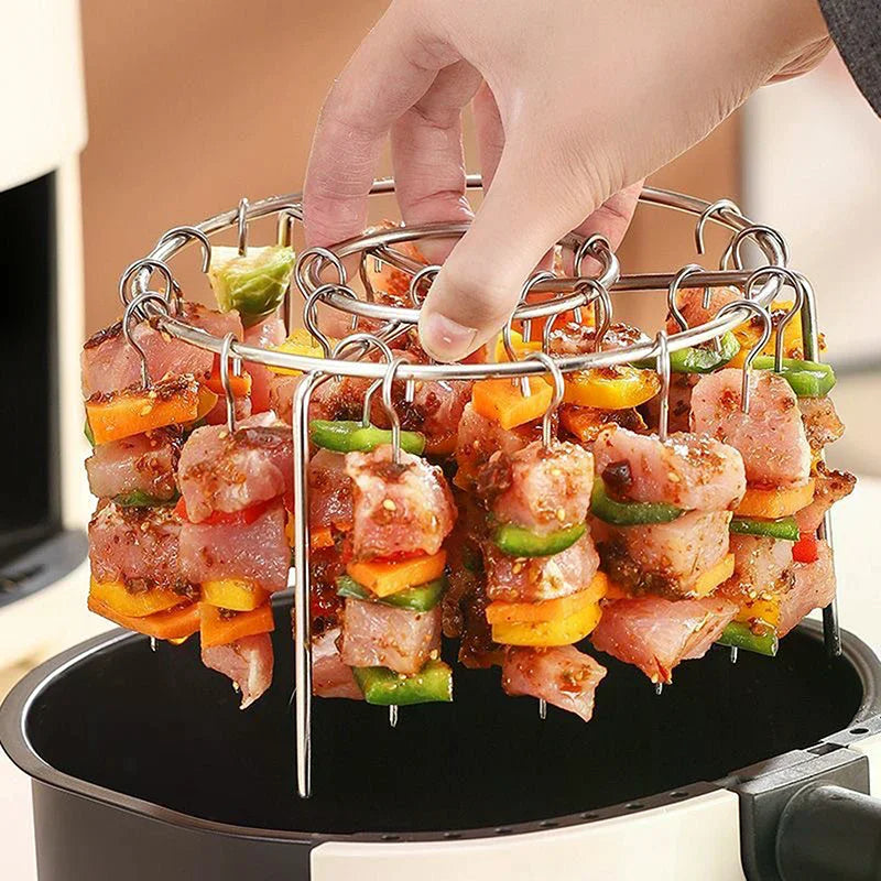 Air Fryer Kebab Skewer Rack | Stainless Steel Vertical Grill Air Fryer Grill Rack Axl