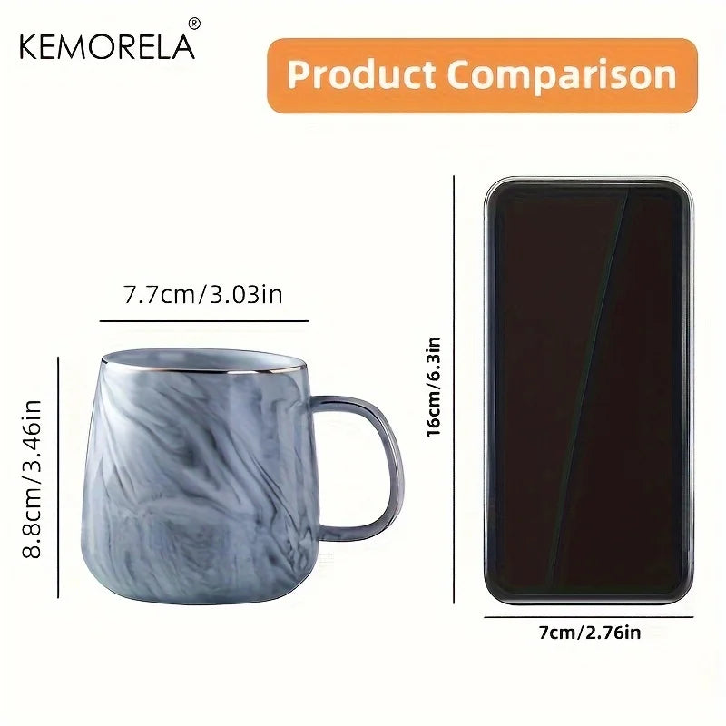 KEMORELA 400ml Gold-Rimmed Ceramic Coffee Mug | Gift Idea Ceramic Coffee Mug Axl