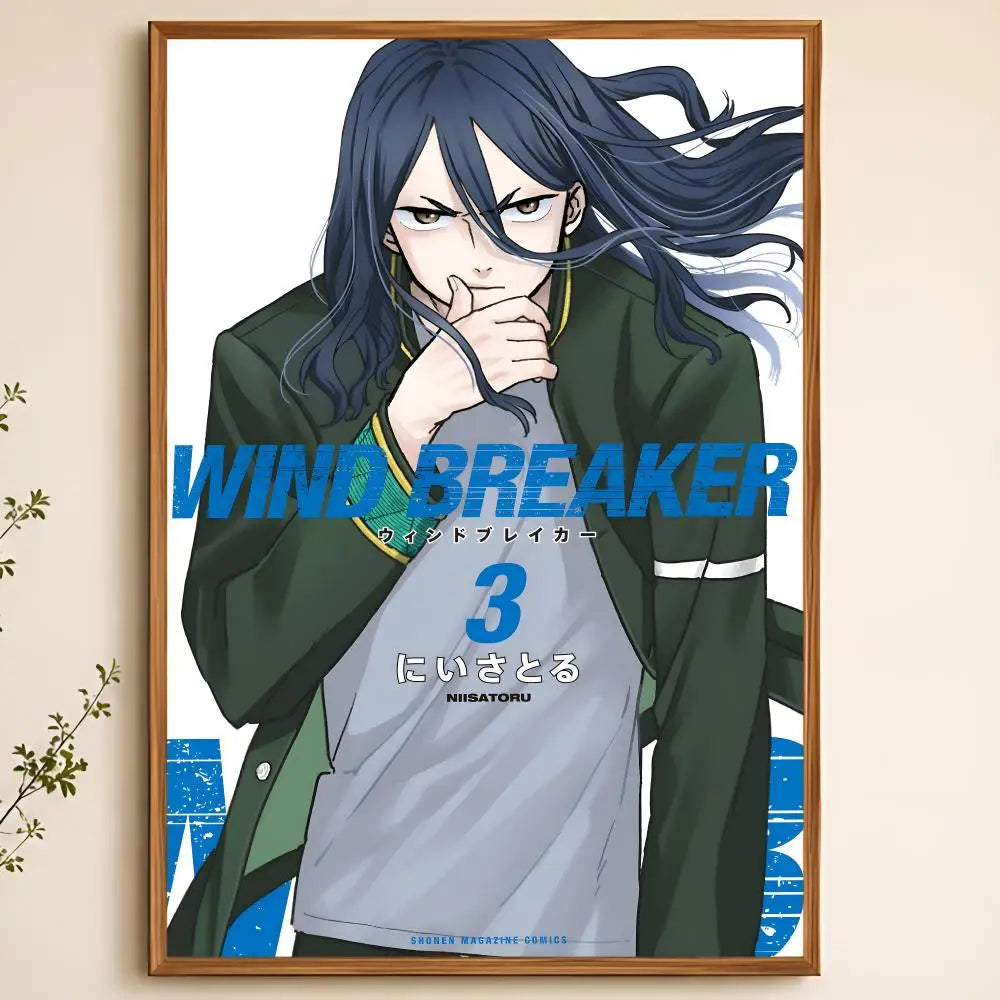Wind Breaker Anime Poster – Waterproof Self-Adhesive Wall Art Anime Wall Poster Axl White12 50X70cmNoframe