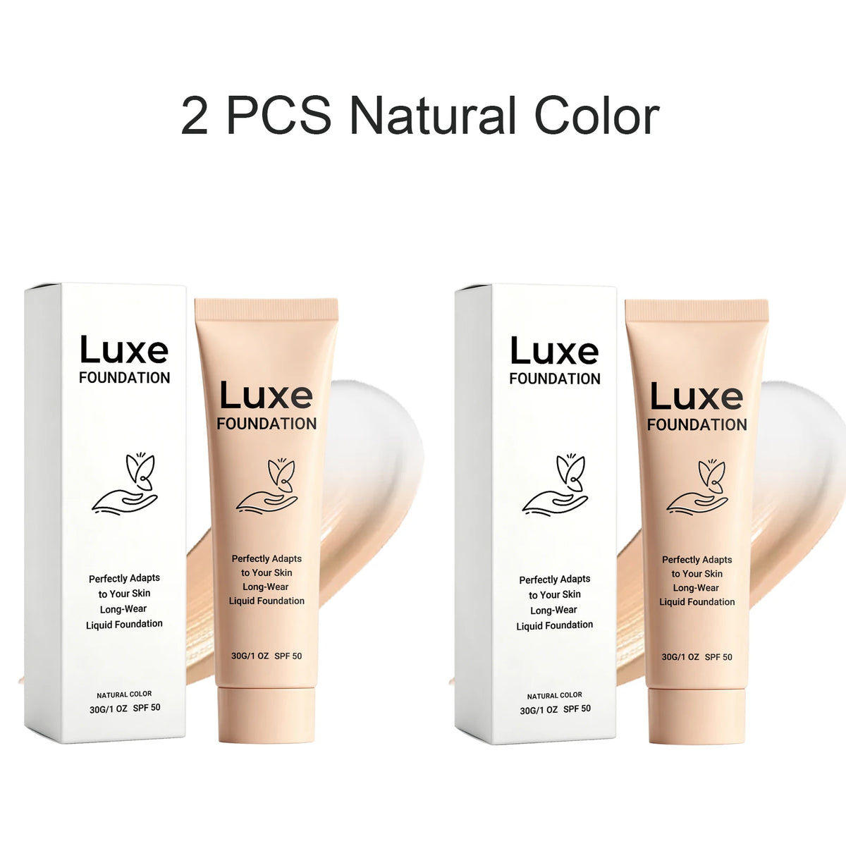 Luxe Color-Changing Liquid Foundation SPF 50 – Natural Glow 30g Liquid Foundation Axl 2PCS Natural Color
