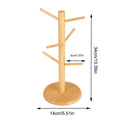 Wooden Mug Tree 6-Hook Cup Holder – Kitchen & Bar Organizer Mug Tree Organizer Axl As show