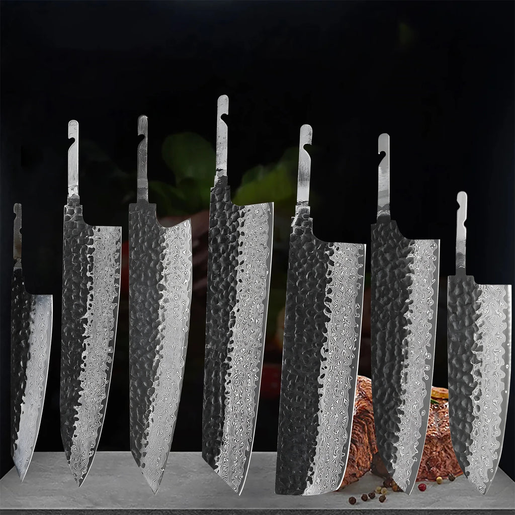 67-Layer Damascus Steel Knife Blank Blade – DIY Knife Making Damascus Knife Blank Axl