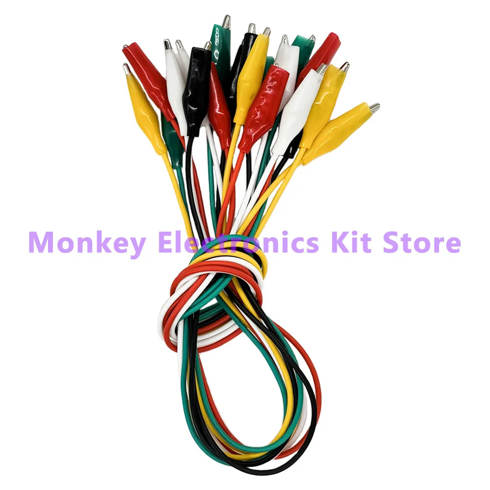 10-Pack 46cm Double-Ended Alligator Clip Test Lead Jumper Wires Test Lead Clips Axl