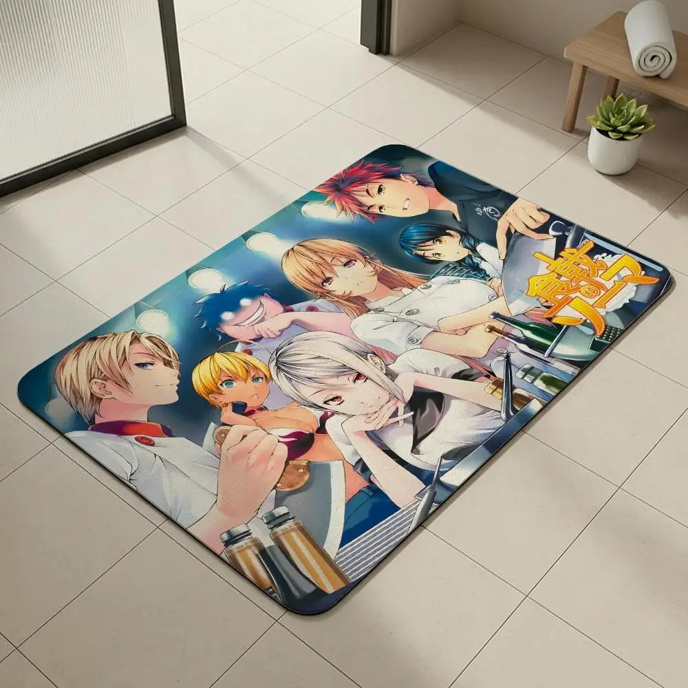 Anime Food Wars Diatomite Bath Mat – Quick Dry & Non-Slip Diatomite Bath Mat Axl White9 30x45cm