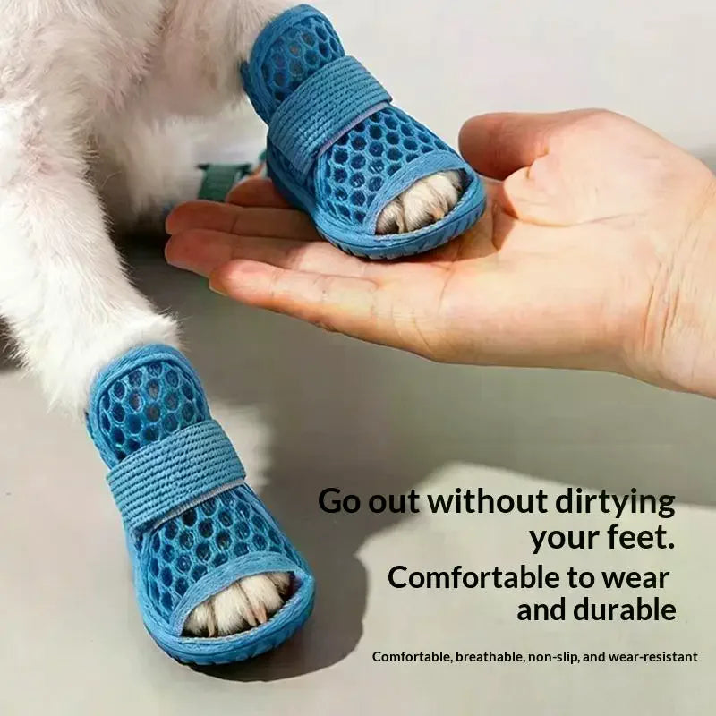 Mesh Dog Shoes 4-Pack – Nonslip Breathable Paw Protectors Dog Paw Protectors Axl
