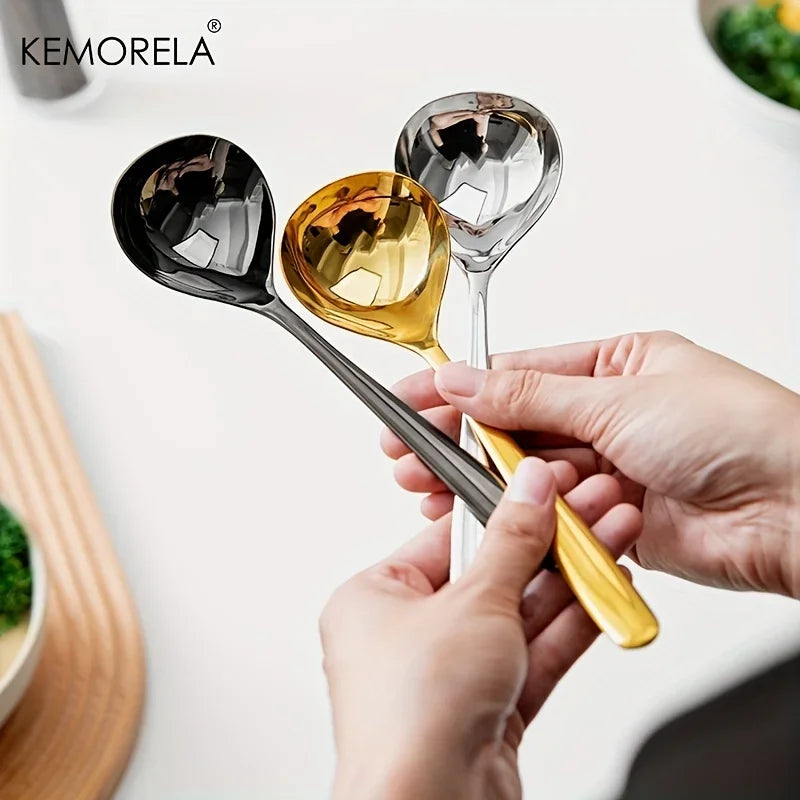 KEMORELA 304 Stainless Steel Gravy Ladle & Sauce Spoon 8.1" Kitchen Serving Spoon Axl