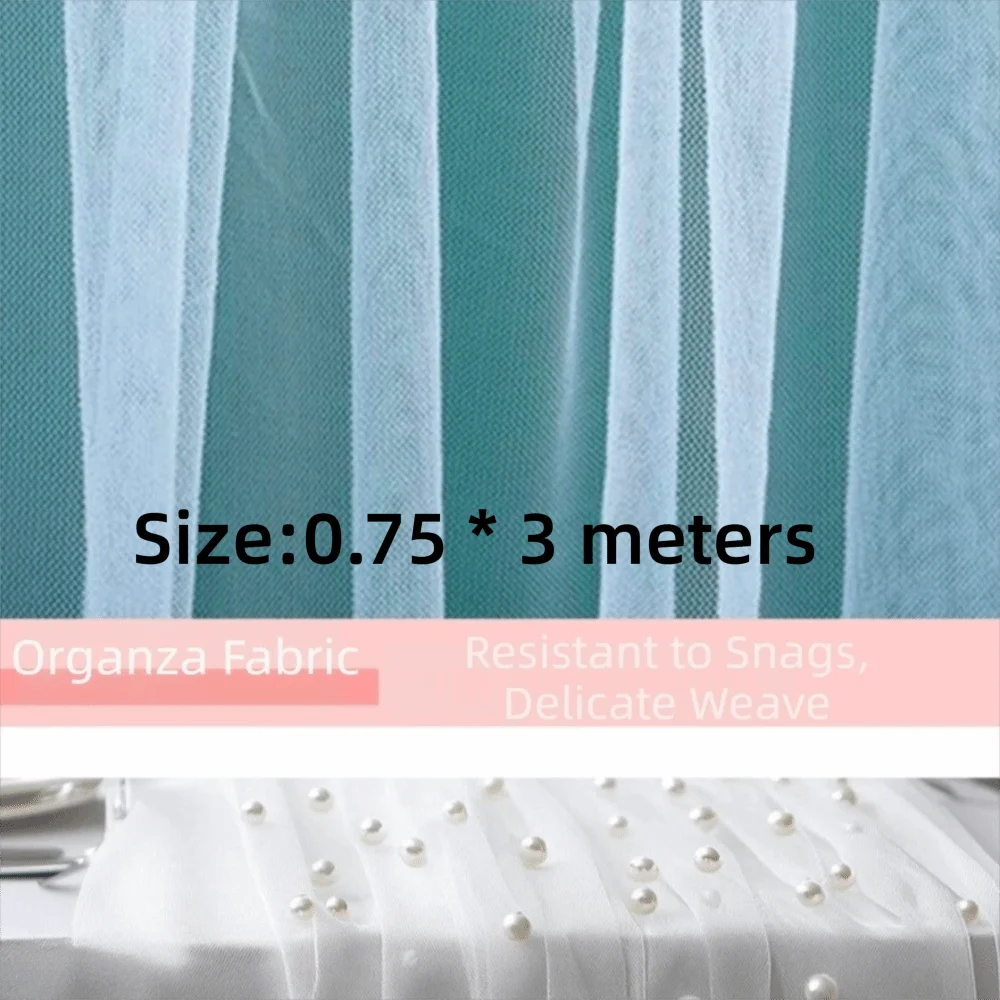 Pearl Tulle Table Runner – Sheer Mesh Gauze Drape 0.75×3M Tulle Table Runner Axl