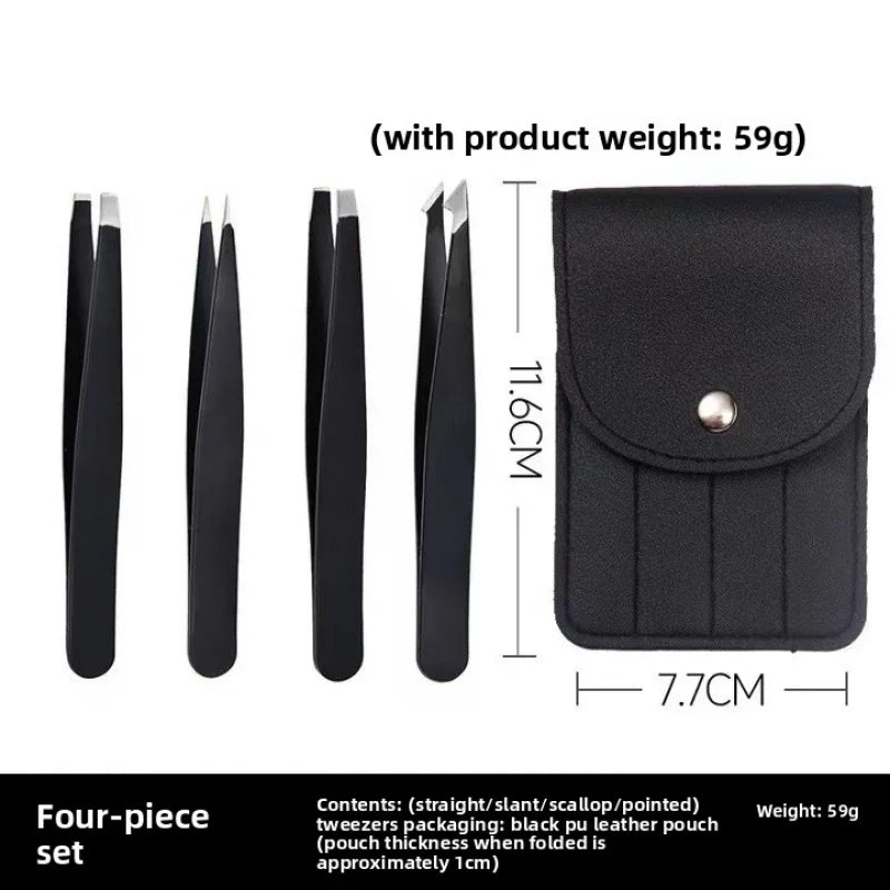 Precision Stainless Steel Eyebrow Tweezers Set – Slant & Flat Tip Eyebrow Tweezers Set Axl