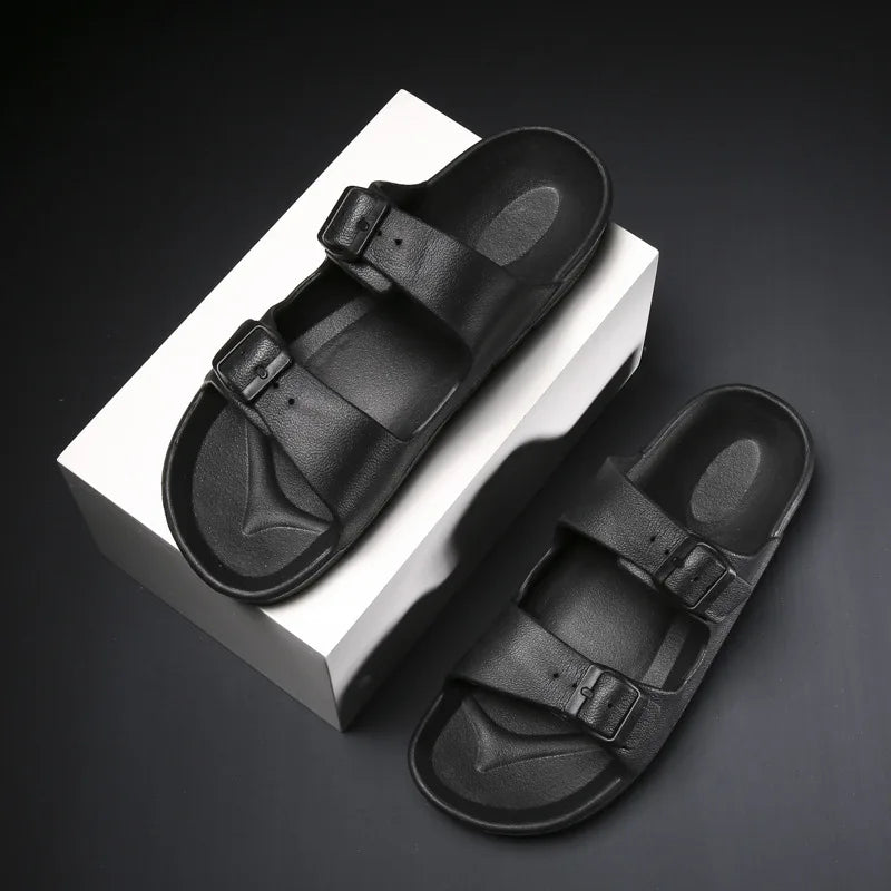 YBQJOO Open Toe Beach Flip-Flop Sandals – Men & Women Beach Flip-Flop Sandals Axl black 39