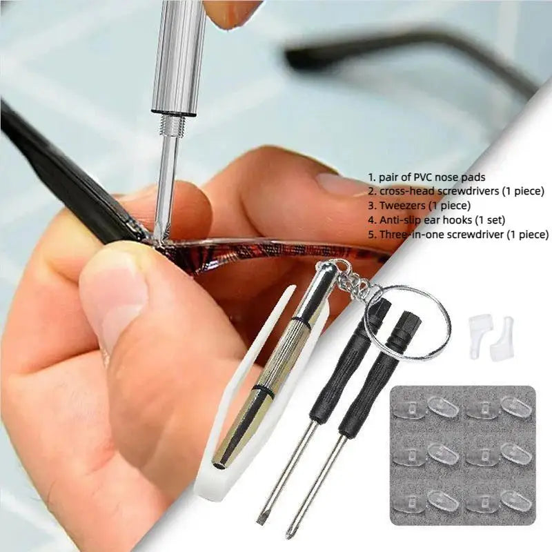 Eyeglass Repair Kit – Screws, Screwdrivers, Nose Pads & Tools Eyeglass Repair Kit Axl