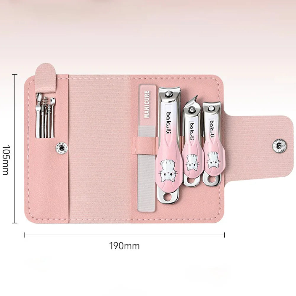 10-Piece Stainless Steel Manicure Kit – Nail Clippers & Tweezers Manicure Kit Axl