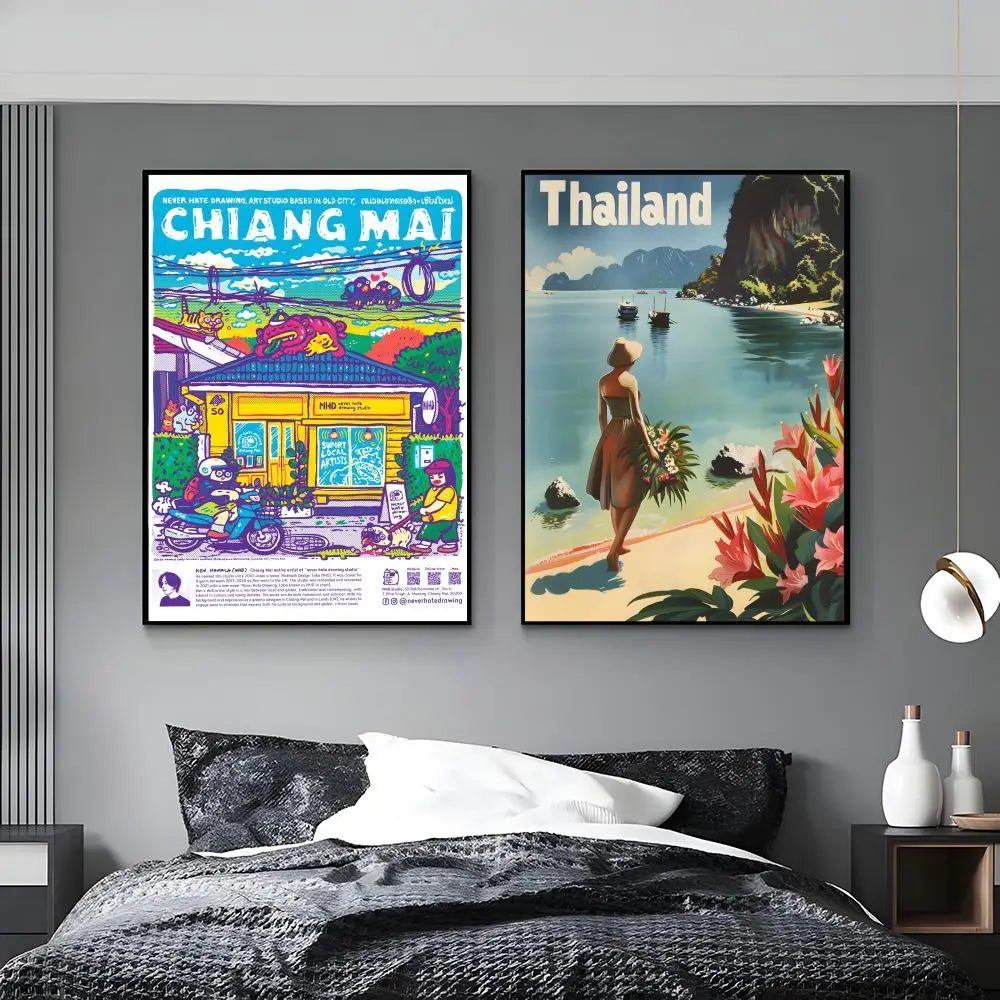 Thailand Pattern HD Wall Poster – Waterproof Sticky Décor Wall Art Poster Axl