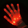 LED Light-Up Skull Gloves – Halloween Party Glow Gloves LED Party Gloves Axl Red