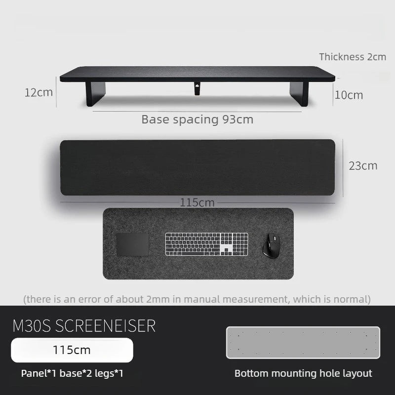 Monitor Stand Riser & Modular Wood Desk Organizer – M30S Monitor Stand Riser Axl Black 115CM