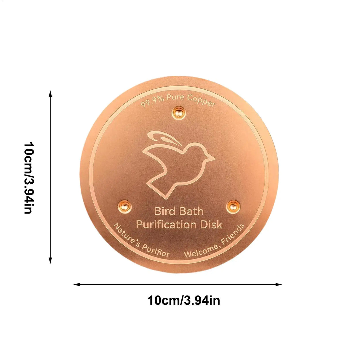 Copper Bird Bath Disk – Outdoor Triple-Point Support Water Bowl Bird Bath Dish Axl