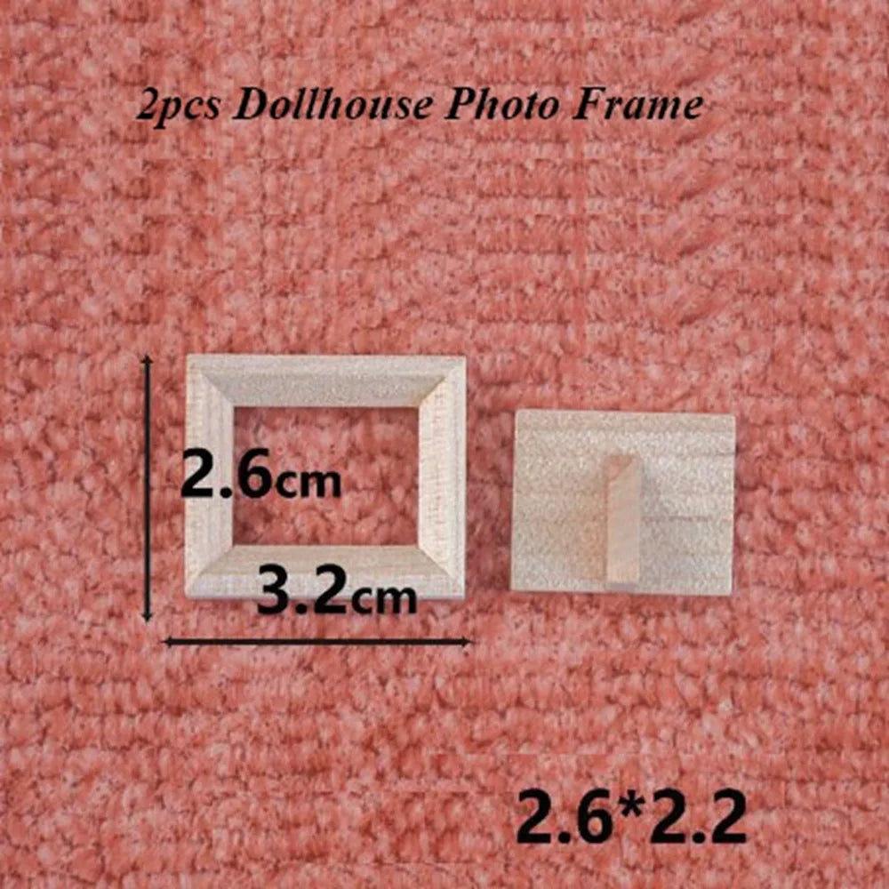 2pcs 1:12 Dollhouse Miniature Wood Photo Frames | DIY Décor Dollhouse Miniature Axl 6