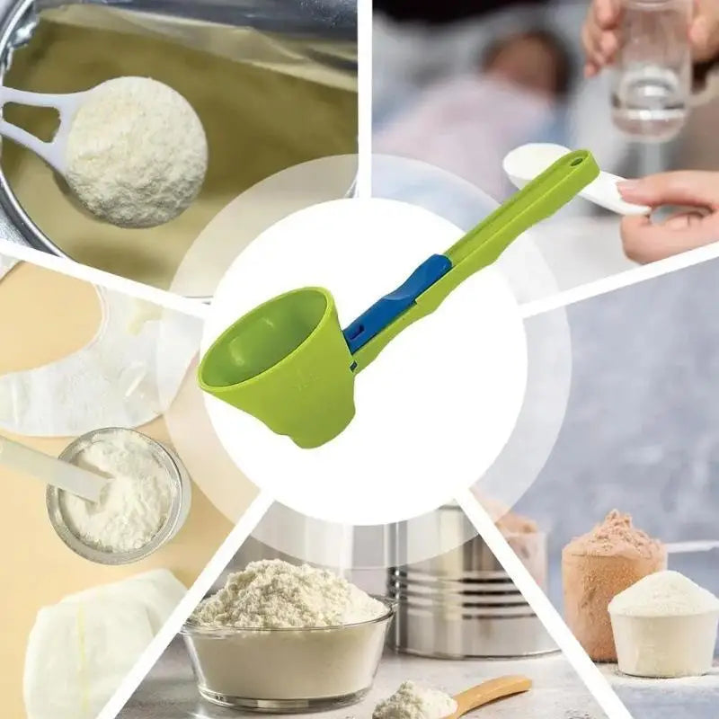 Leak-Proof Protein Powder Scoop – Sliding Funnel Measuring Spoon Measuring Spoon Axl