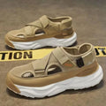 YBQJOO Men's Breathable Hollow Beach Sandals | Anti-Slip Men's Beach Sandals Axl Khaki 39
