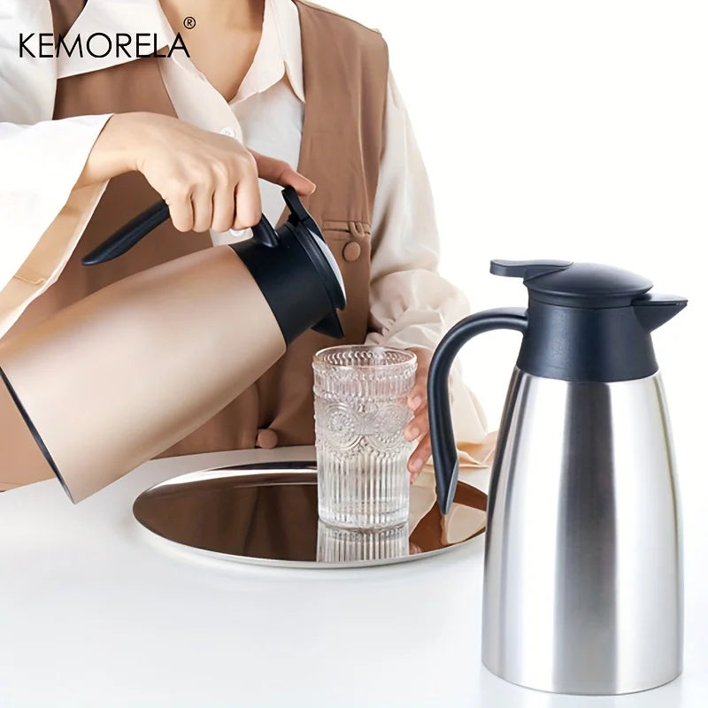 KEMORELA 2L Stainless Steel Vacuum Thermos Kettle | Insulated Pot Vacuum Thermos Kettle Axl