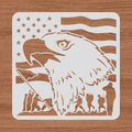 12x12 Independence Day Eagle Flag Stencil – Reusable PET Painting Stencil Axl AECH04-14277