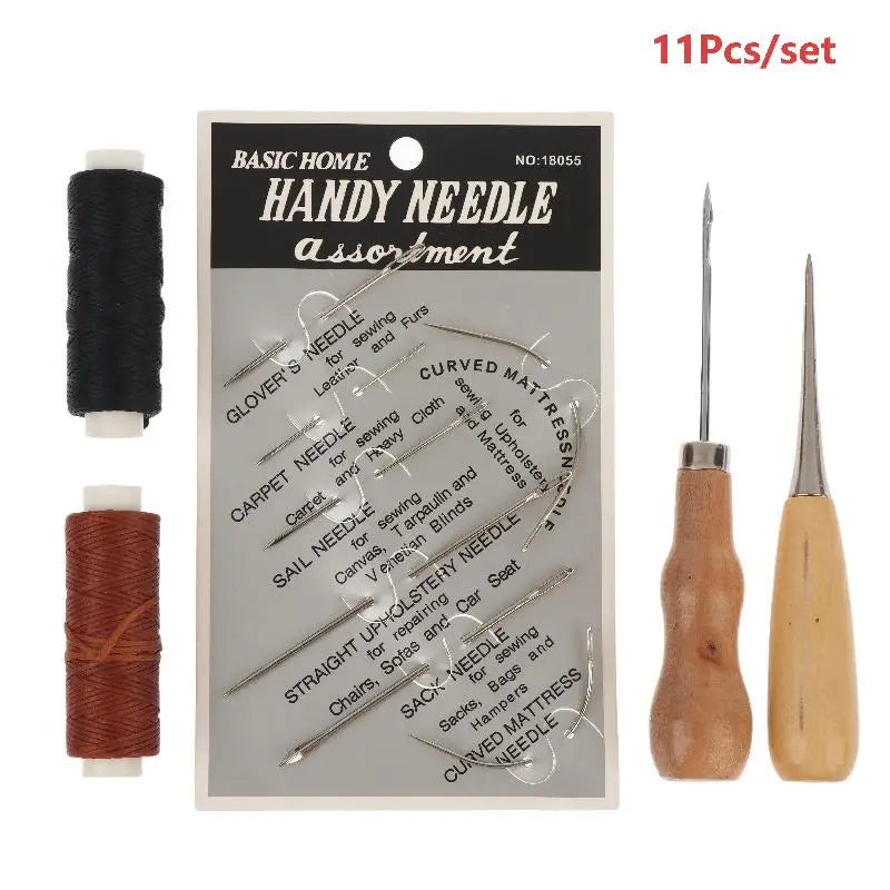 Leather Hand Sewing Kit – DIY Stitching Tools for Craft & Repair Leather Sewing Kit Axl 11Pcs