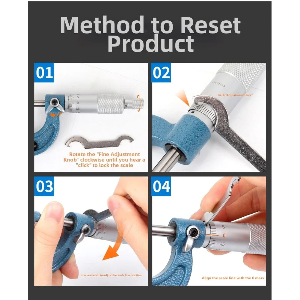 Outside Micrometer 0–75mm | 0.01mm Precision Gauging Tool Outside Micrometer Axl