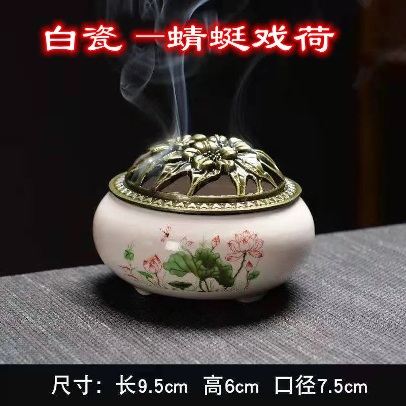 Ceramic Incense Burner – Sandalwood Box & Incense Diffuser Incense Burner Axl lotus