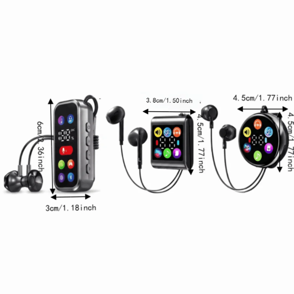 LED Display Clip-On Bluetooth Earphones | Smart Controls Bluetooth Earphones Axl