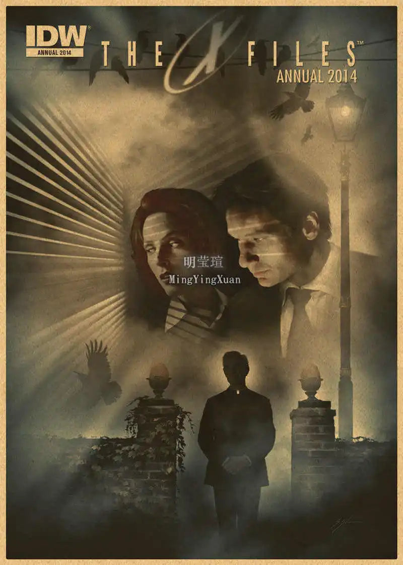X-Files "I Want to Believe" UFO Alien Vintage Kraft Poster Vintage Wall Poster Axl 28 42x30cm