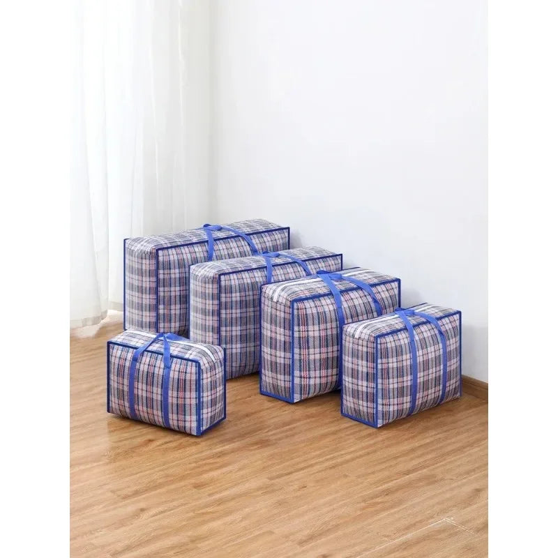 Foldable Large Capacity Woven Moving & Storage Bag – Blue Storage Moving Bag Axl