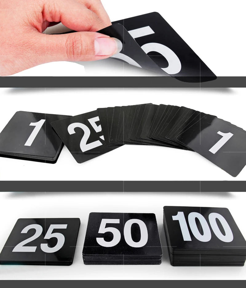 Plastic Table Number Cards 1–100 Double-Sided | Wedding & Events Table Number Cards Axl