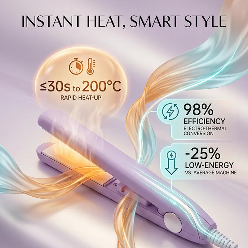 3-in-1 Mini Ceramic Hair Straightener & Curling Iron | Flat Iron Hair Straightener Iron Axl