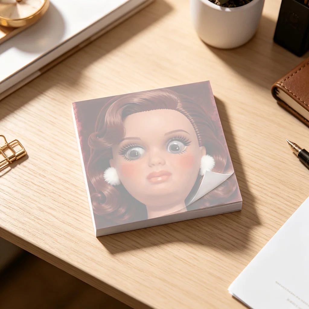 Angry Doll Face Sticky Notes – Kawaii Memo Pad 50/100 Sheets Kawaii Sticky Notes Axl