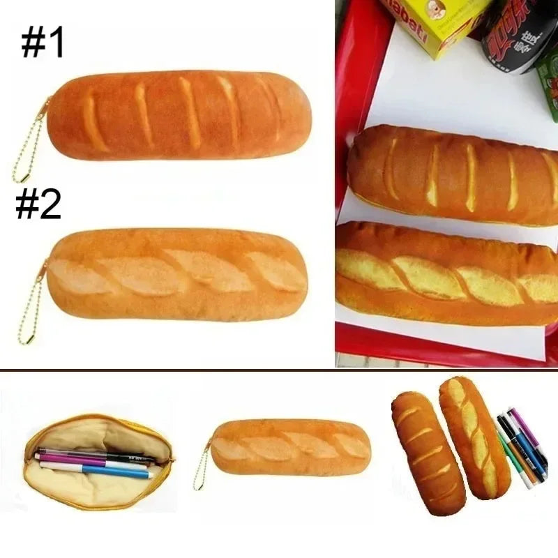 Bread Shaped Pencil Case – Large Capacity Kids Pen Bag Novelty Pencil Case Axl