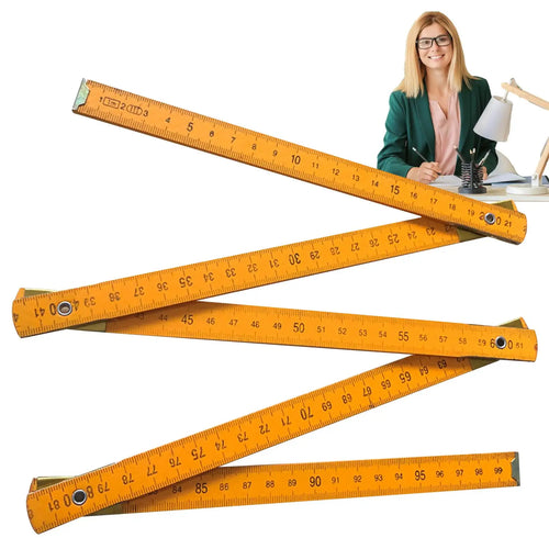 1 Meter Wooden Folding Ruler – Metric Carpenter Measuring Stick Folding Measuring Ruler Axl