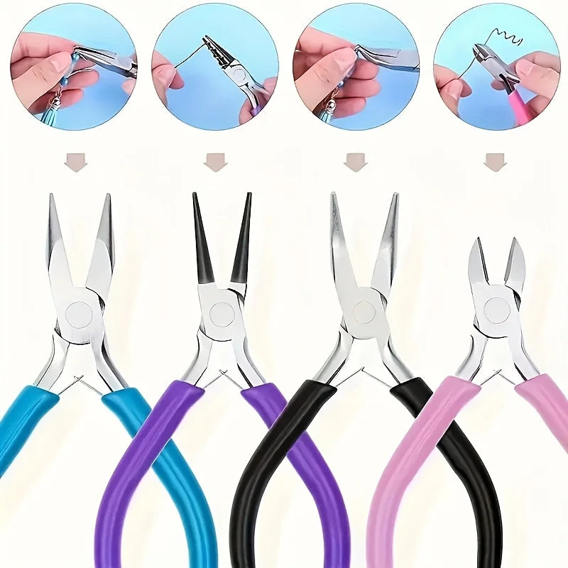 Jewelry Pliers Set – Round, Needle, Wire & Elbow Craft Tools Jewelry Pliers Set Axl