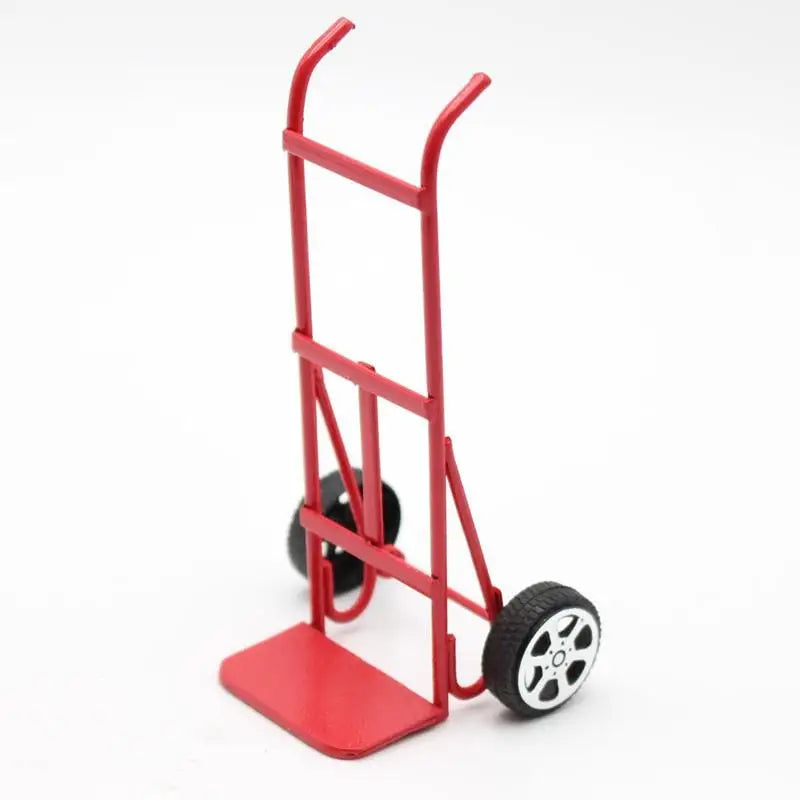 1:12 Miniature Metal Pull Cart – Dollhouse Garden Accessory Dollhouse Accessory Axl Red